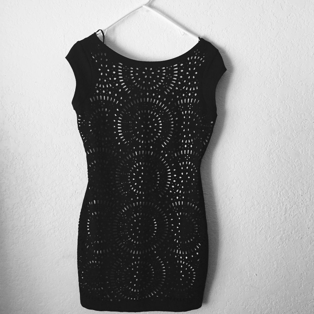 Zara W&B Collection Black Body con Dress NWT